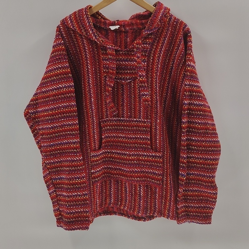 El Paso Saddle Blanket Pullover Hoodie Jacket Size Medium Red